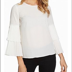 NWT 1. State Anthropologie Pleated Sleeve Blouse